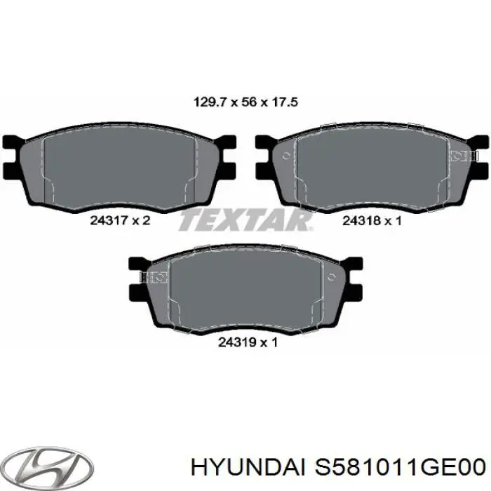 Колодки Hyundai/Kia S581011GE00 цена, от 15.54 USD