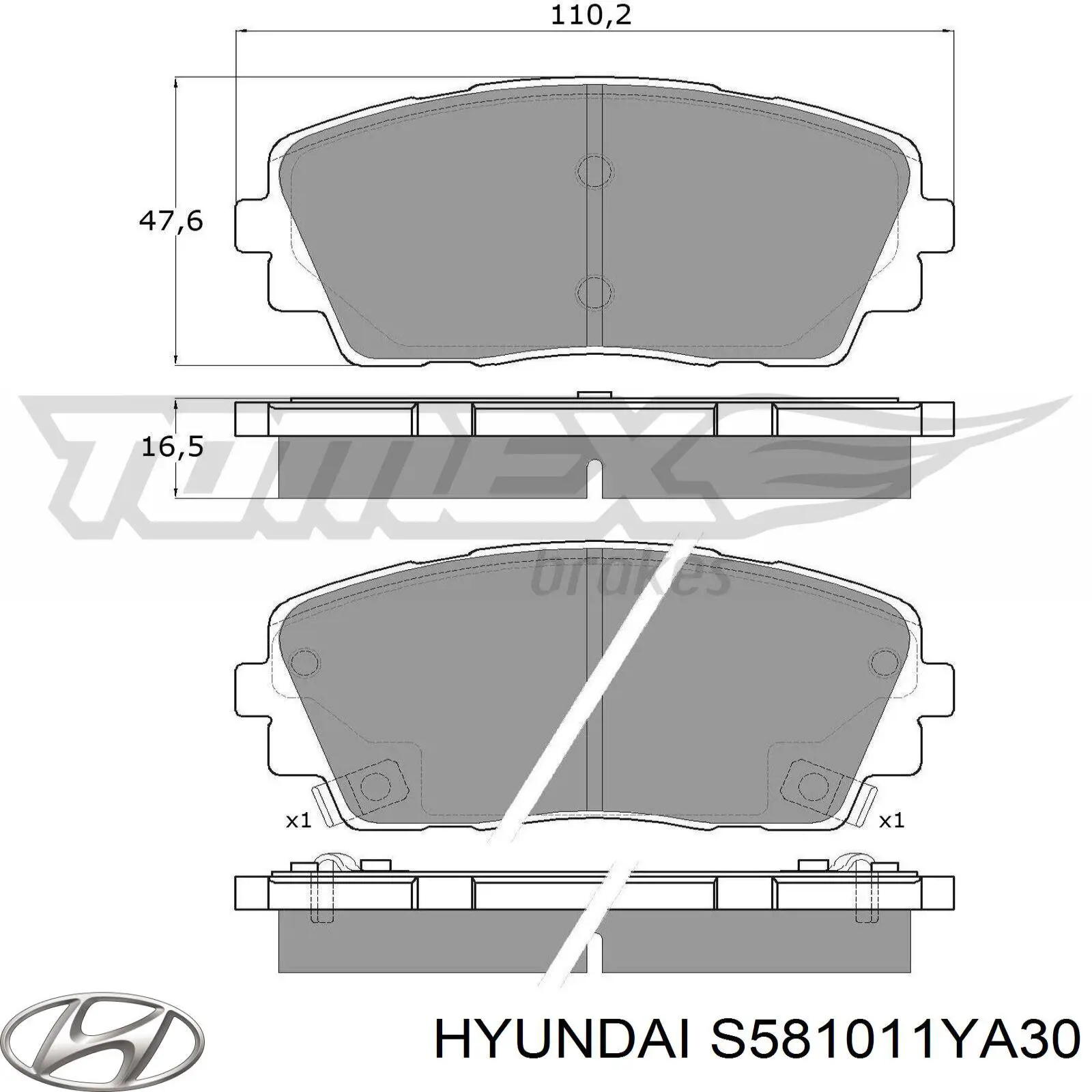 Колодки Hyundai/Kia S581011YA30 цена, от 20.15 USD