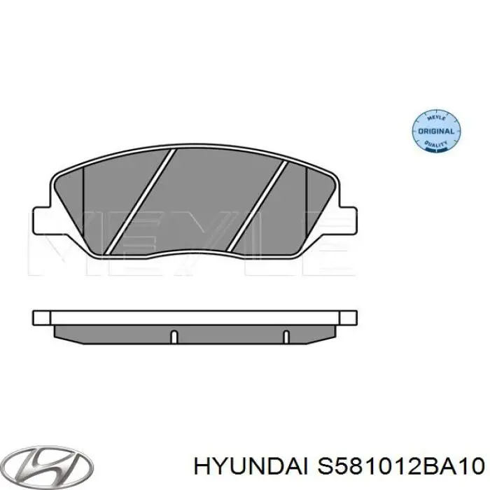 S581012BA10 Hyundai/Kia колодки тормозные передние дисковые