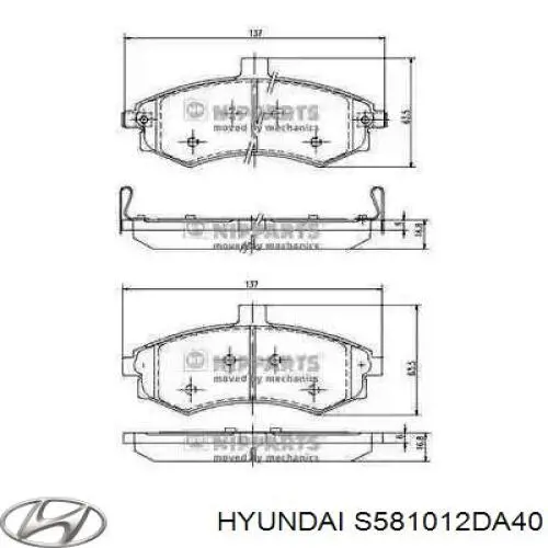 S581012DA40 Hyundai/Kia колодки тормозные передние дисковые