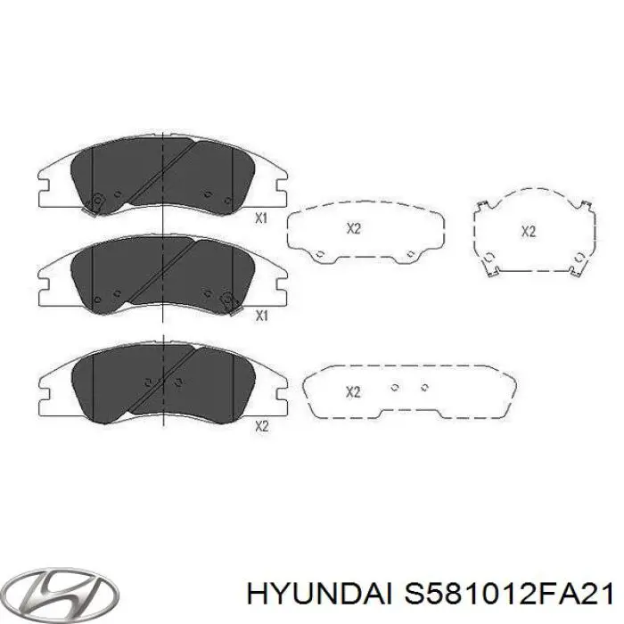 Передние тормозные колодки S581012FA21 Hyundai/Kia