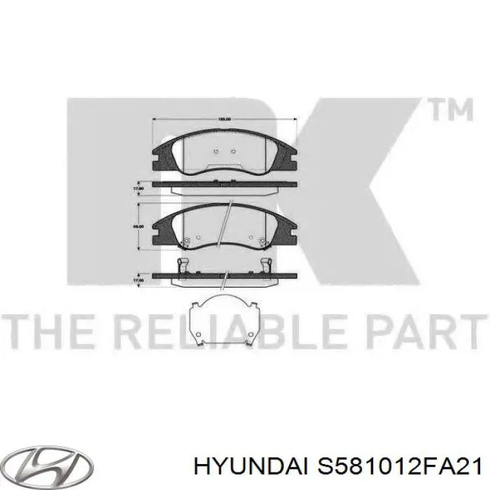 Колодки Hyundai/Kia S581012FA21 цена, от 27.65 USD