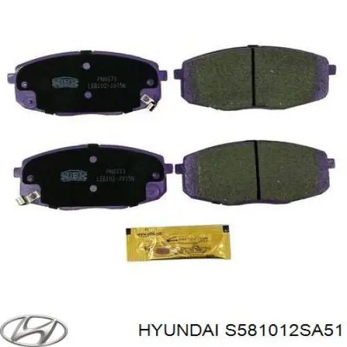 Передние тормозные колодки S581012SA51 Hyundai/Kia