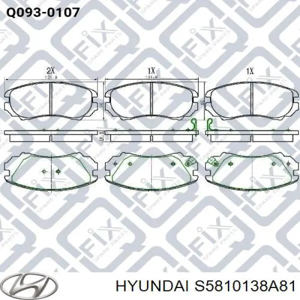 Передние тормозные колодки S5810138A81 Hyundai/Kia