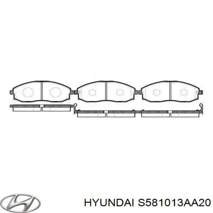 Передние тормозные колодки S581013AA20 Hyundai/Kia