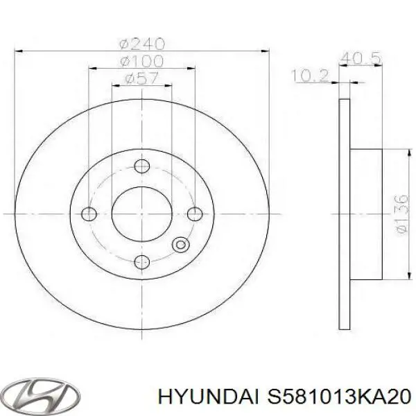 Передние тормозные колодки S581013KA20 Hyundai/Kia