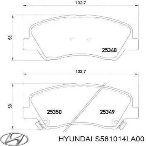 Колодки Hyundai/Kia S581014LA00 цена, от 23.61 USD