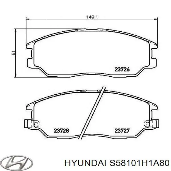 Передние тормозные колодки S58101H1A80 Hyundai/Kia