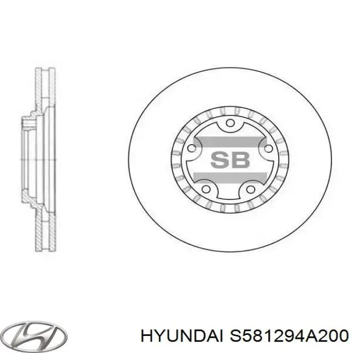 Передние тормозные диски S581294A200 Hyundai/Kia