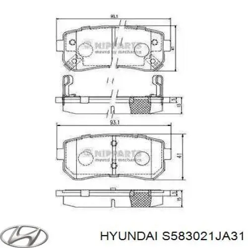 S583021JA31 Hyundai/Kia колодки тормозные задние дисковые