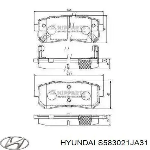 Задние тормозные колодки S583021JA31 Hyundai/Kia