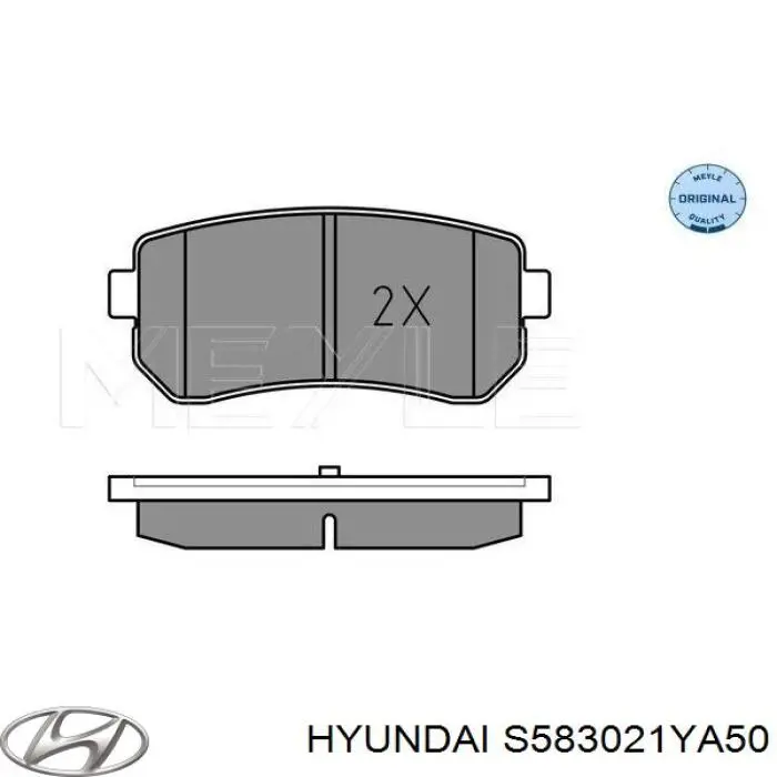 Задние тормозные колодки S583021YA50 Hyundai/Kia