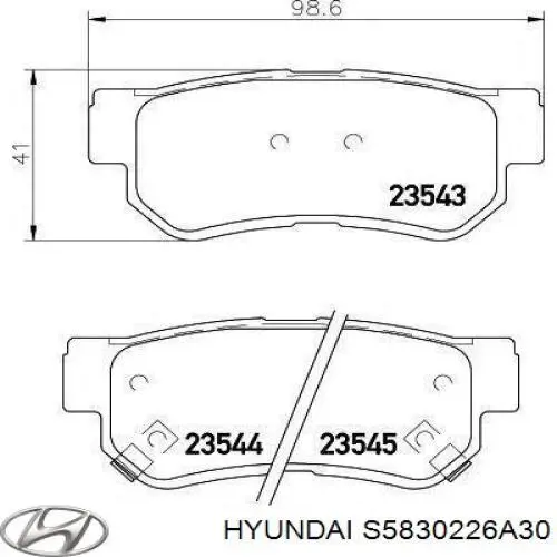 Задние дисковые колодки Hyundai/Kia S5830226A30