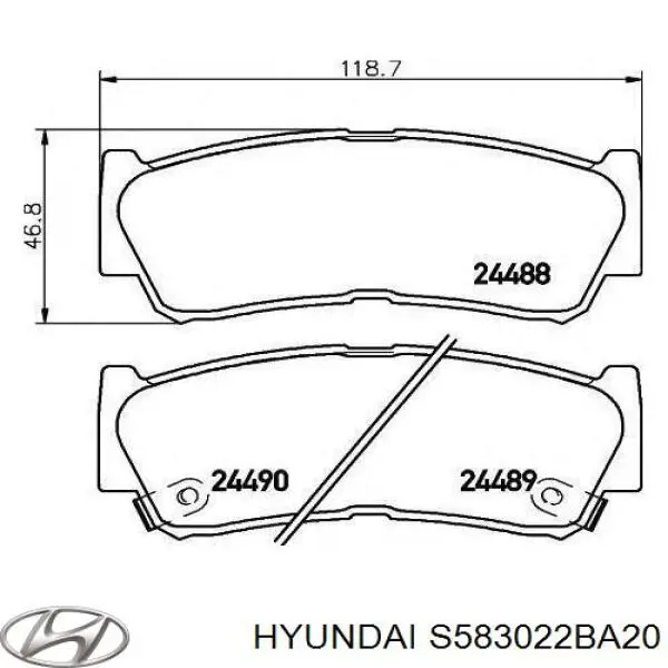 S583022BA20 Hyundai/Kia Колодки тормозные дисковые комплект