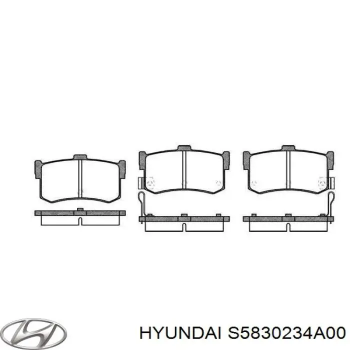 Задние тормозные колодки S5830234A00 Hyundai/Kia