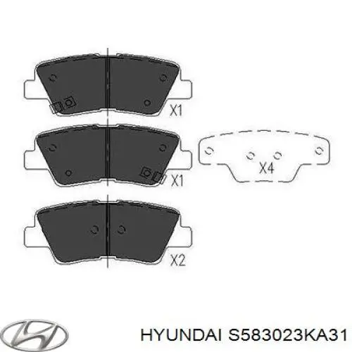 Задние тормозные колодки S583023KA31 Hyundai/Kia