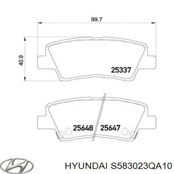 S583023QA10 Hyundai/Kia колодки тормозные задние дисковые