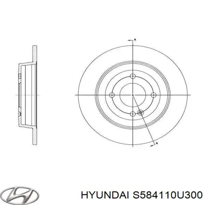 S584110U300 Hyundai/Kia диск тормозной задний