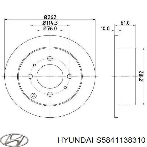 S5841138310 Hyundai/Kia Дисковый тормоз