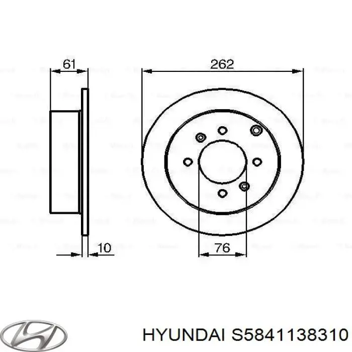 Задний тормозной диск Hyundai/Kia S5841138310 цена, от 30.51 USD