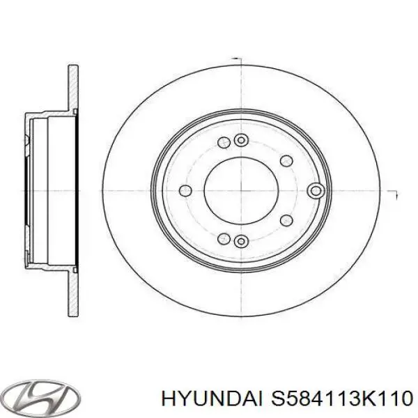 Купить S584113K110 Hyundai/Kia Диск тормозной задний