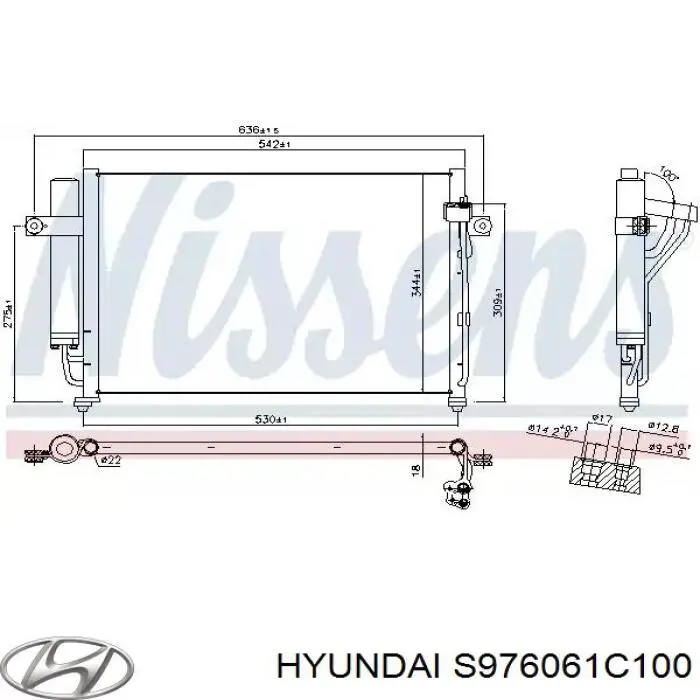 Радиатор кондиционера S976061C100 Hyundai/Kia