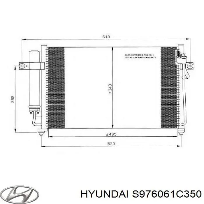 Радиатор кондиционера S976061C350 Hyundai/Kia