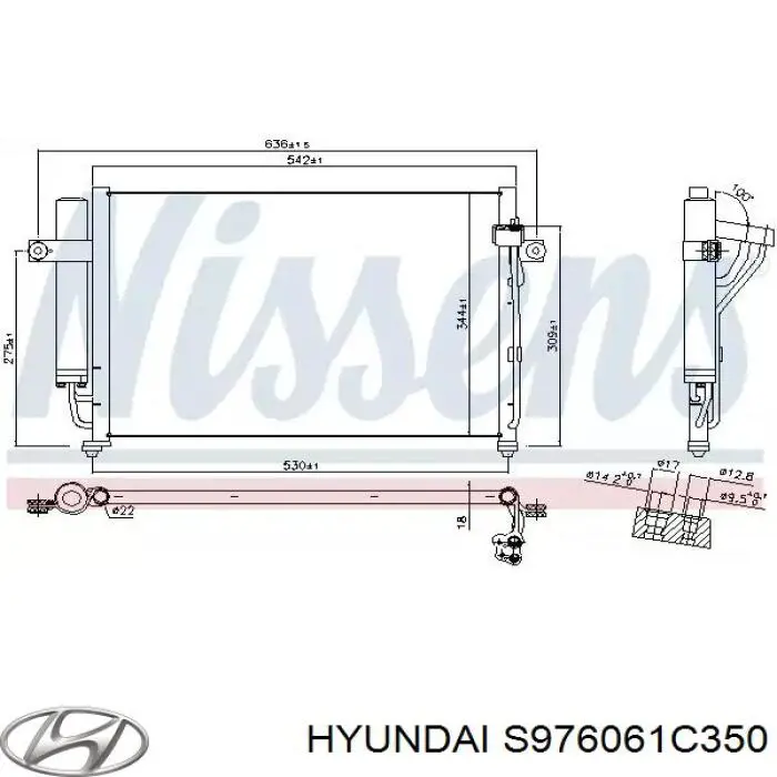Конденсатор кондиционера Hyundai/Kia S976061C350 цена, от 83.83 USD