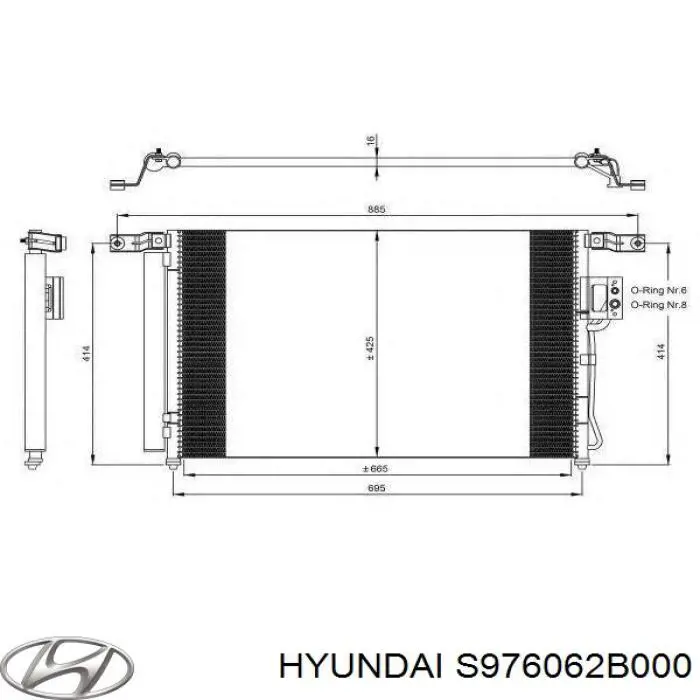 Радиатор кондиционера S976062B000 Hyundai/Kia