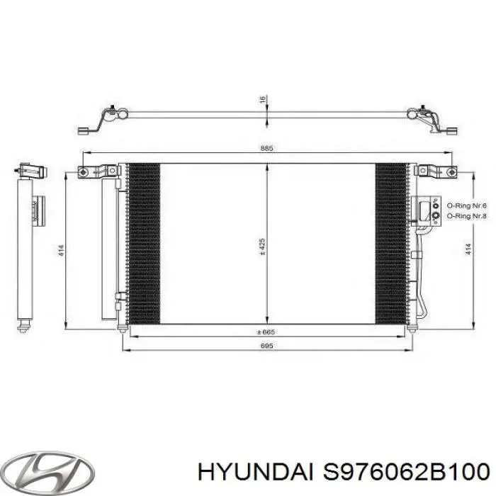 Радиатор кондиционера S976062B100 Hyundai/Kia