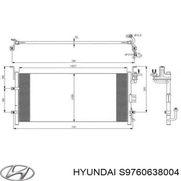 Радиатор кондиционера S9760638004 Hyundai/Kia