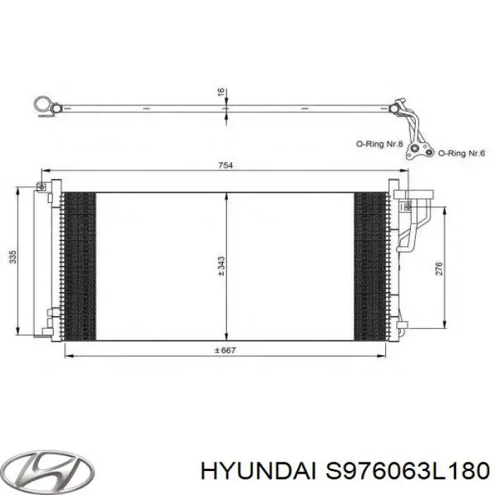 S976063L180 Hyundai/Kia радиатор кондиционера