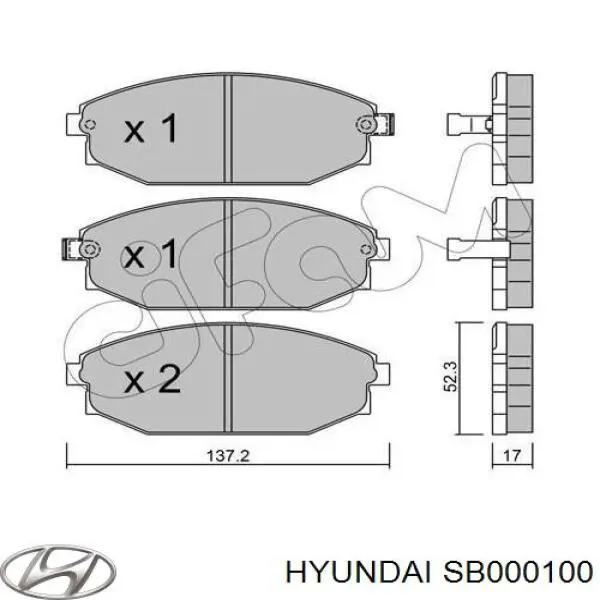 Купить SB000100 Hyundai/Kia Колодки тормозные