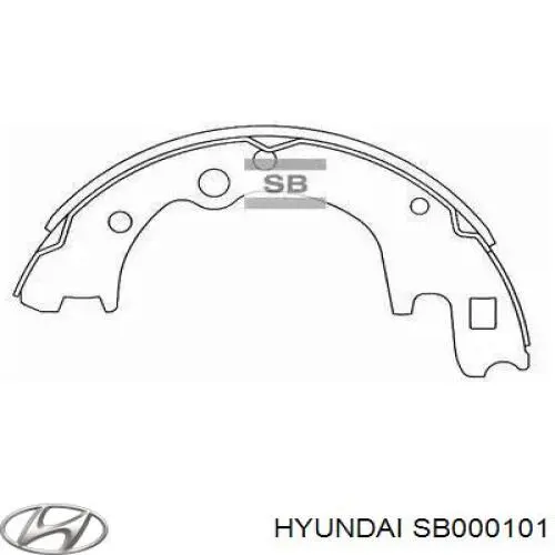 Задние барабанные колодки SB000101 Hyundai/Kia