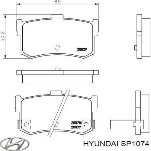 Задние тормозные колодки SP1074 Hyundai/Kia