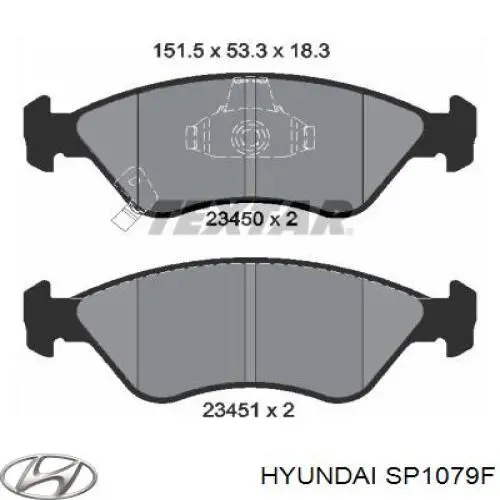 SP1079-F Hyundai/Kia передние тормозные колодки