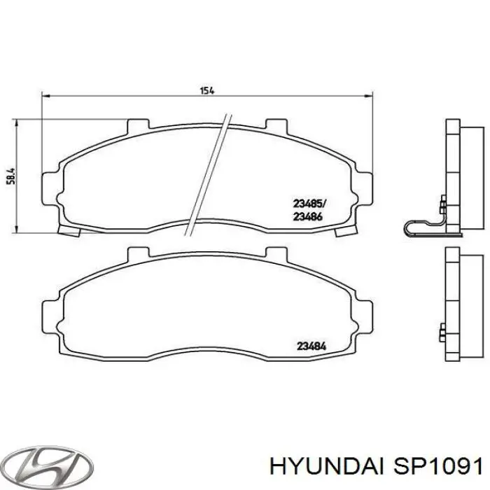 Передние тормозные колодки SP1091 Hyundai/Kia