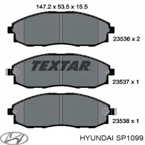 SP1099 Hyundai/Kia передние тормозные колодки