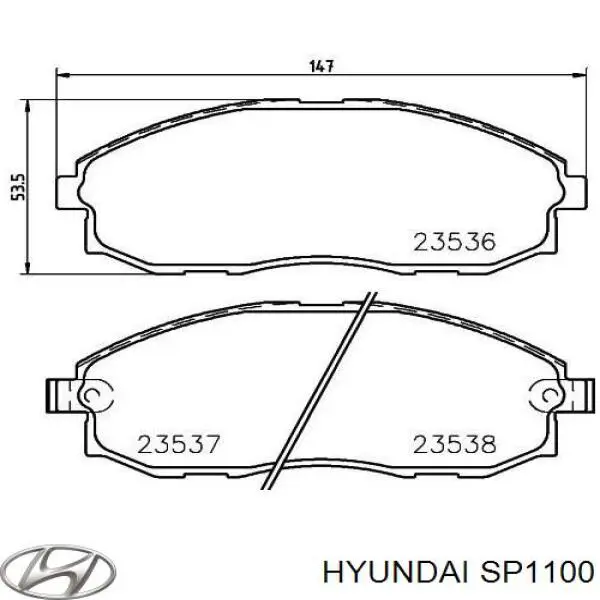 SP1100 Hyundai/Kia передние тормозные колодки