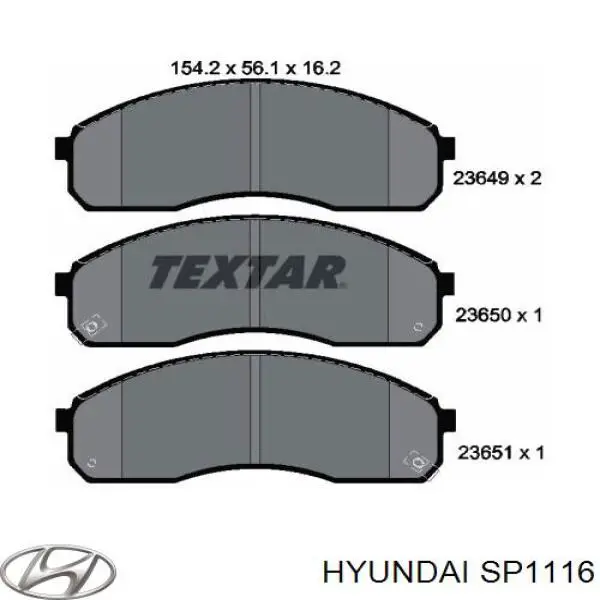 Передние тормозные колодки SP1116 Hyundai/Kia