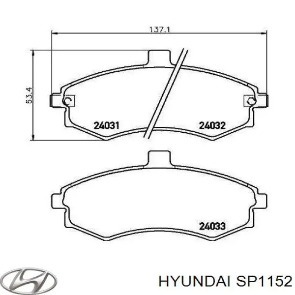 Передние тормозные колодки SP1152 Hyundai/Kia