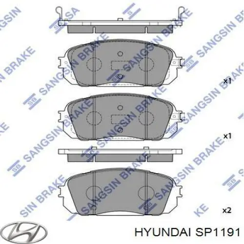 Передние тормозные колодки SP1191 Hyundai/Kia