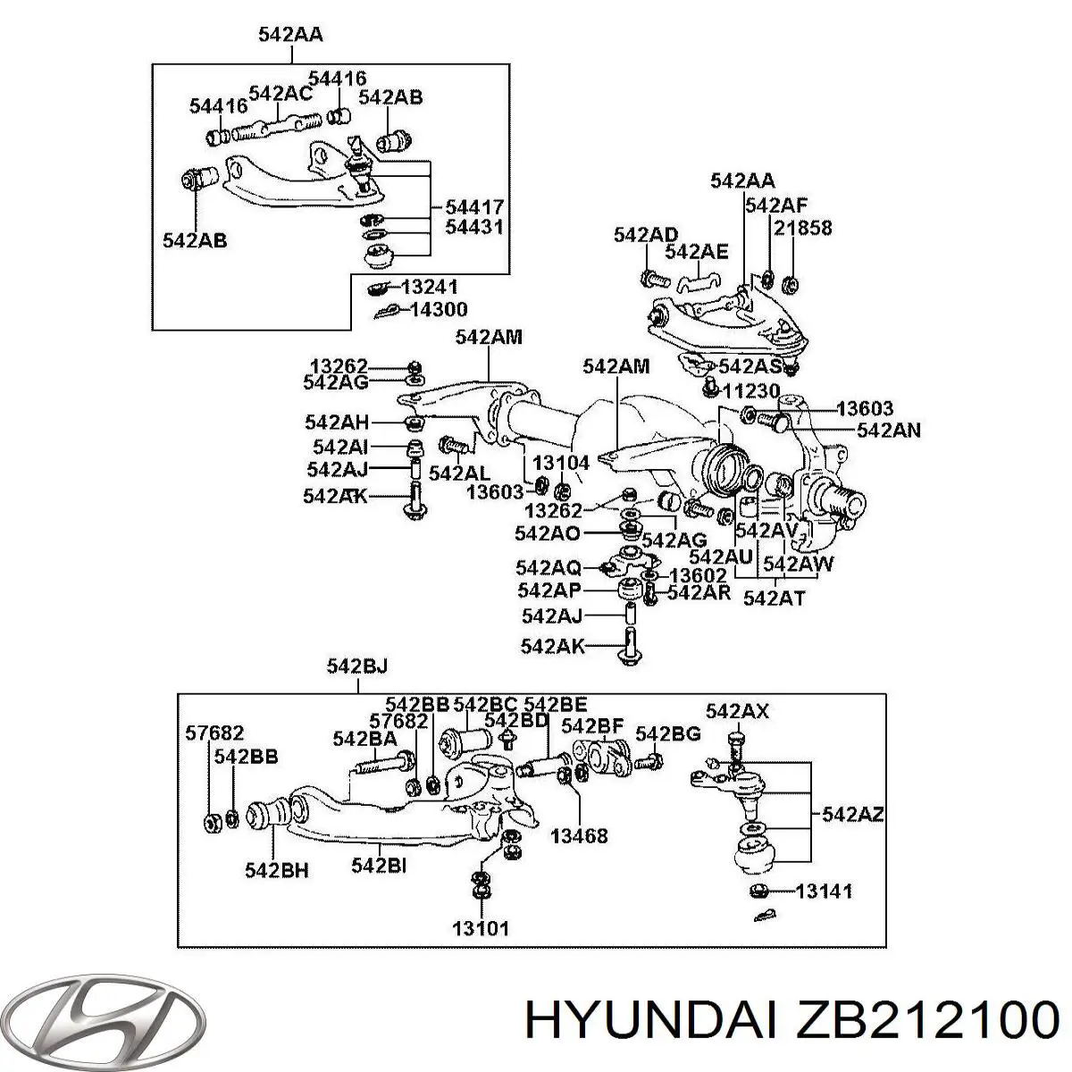 Нижняя шаровая опора ZB212100 Hyundai/Kia