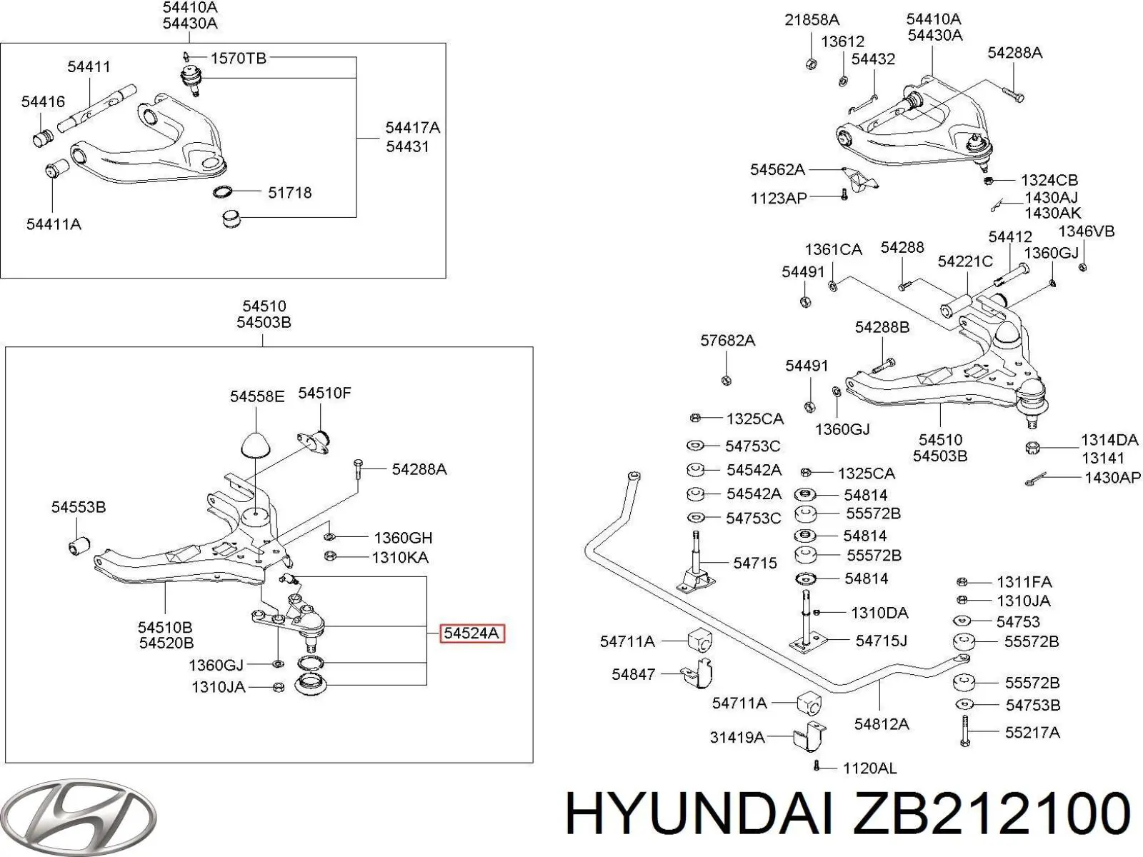 Купить ZB212100 Hyundai/Kia Нижняя шаровая опора