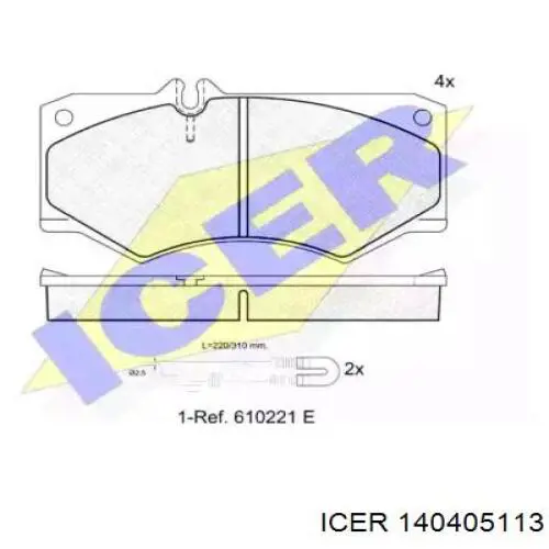 Передние тормозные колодки 140405113 Icer