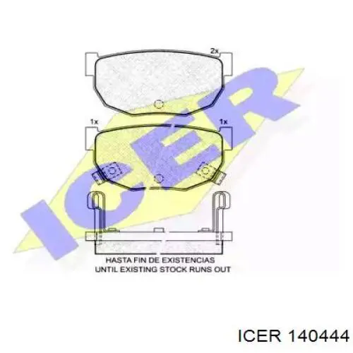 Задние тормозные колодки 140444 Icer