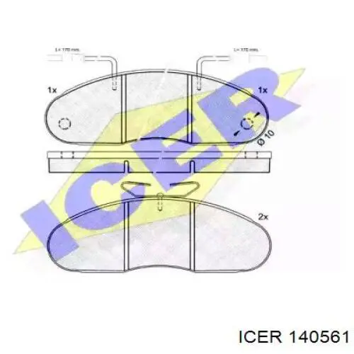 Передние тормозные колодки 140561 Icer