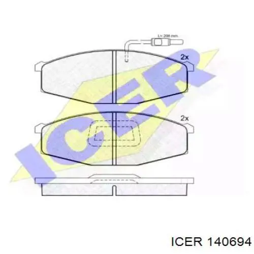 Передние тормозные колодки 140694 Icer