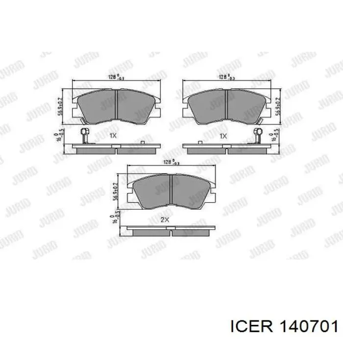 Передние тормозные колодки 140701 Icer