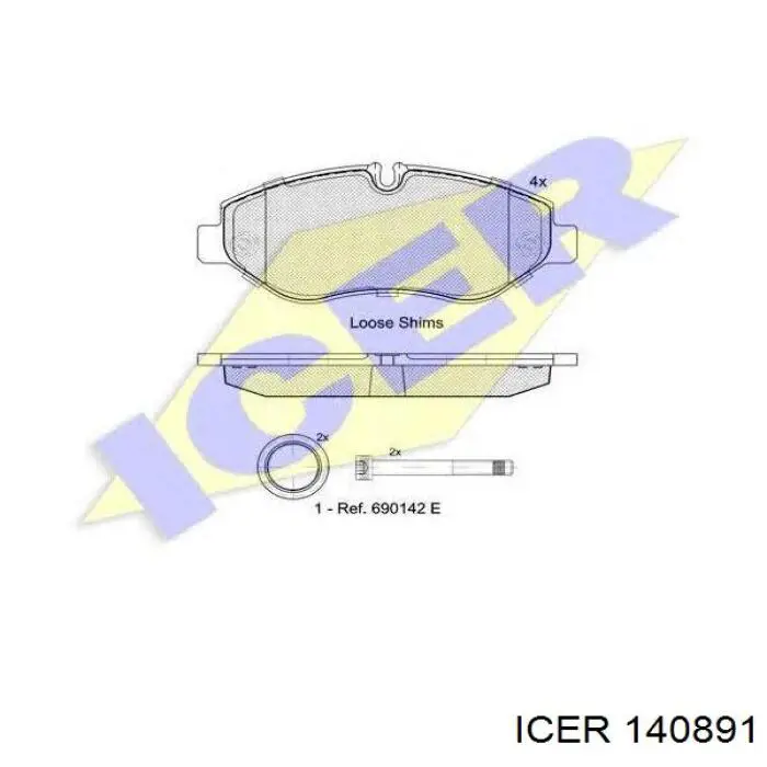 Передние тормозные колодки 140891 Icer